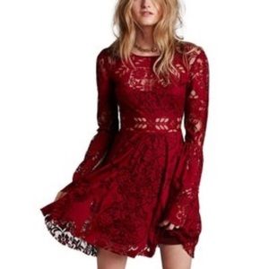 Free people burgundy boho dress